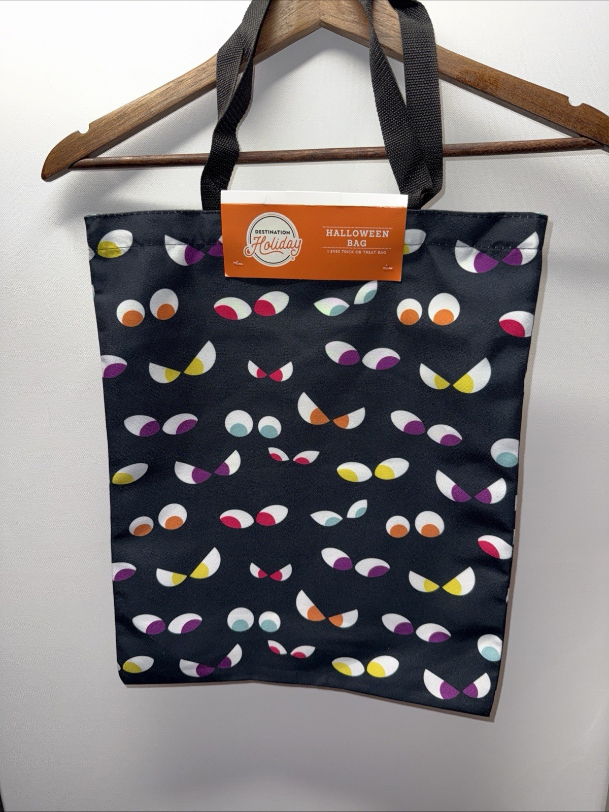 New HEB Halloween Reusable Bag Small 10×13 Eyes All Over Pattern Spooky Tote Bag