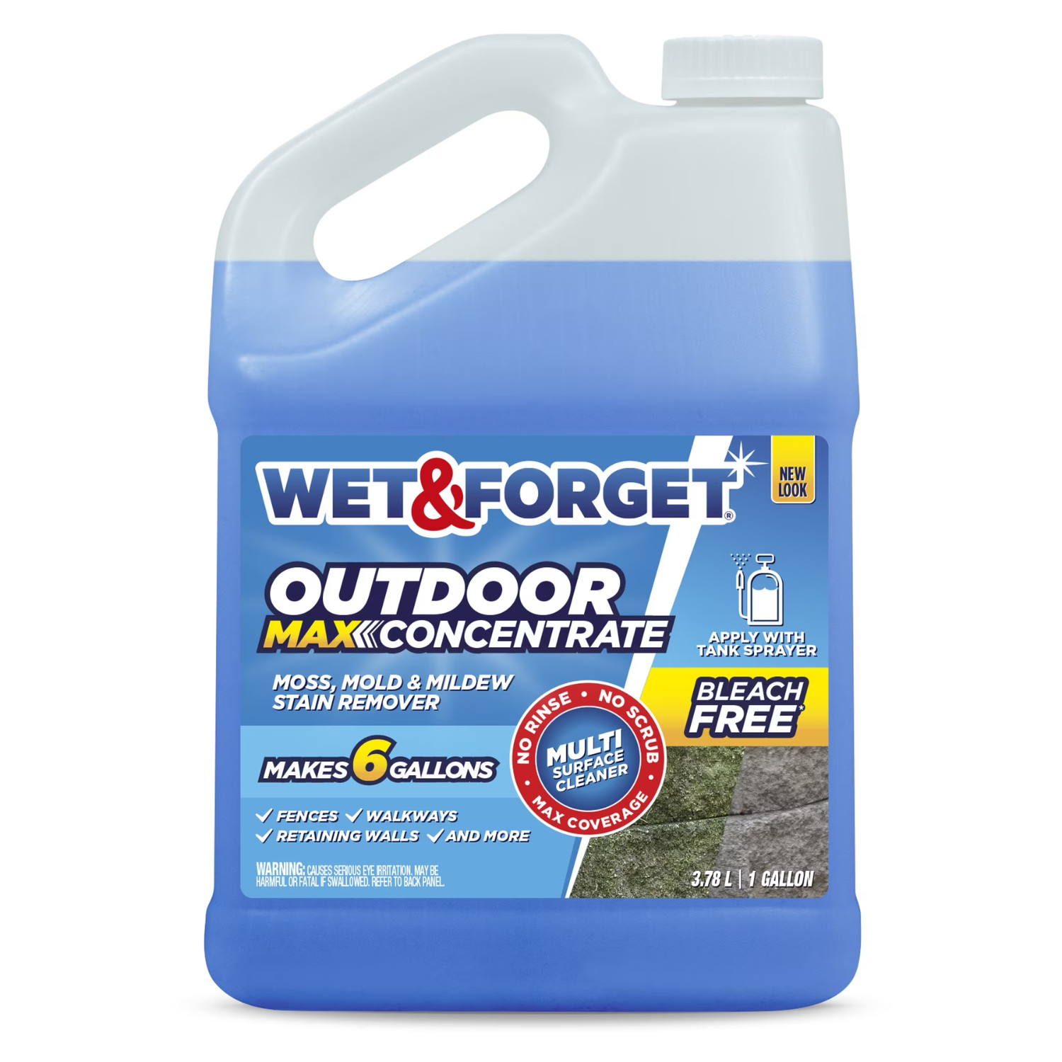 Wet&Forget Outdoor Moss, Mold, Mildew, and Algae Stain Remover Concentrate,128oz