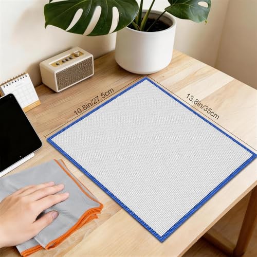 12 Pack Microfiber Glass Cleaning Cloth, 13.8” X 10.8″ Sliver-multicolor