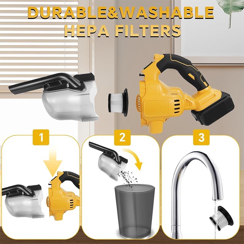 Cordless Handheld Vacuum Cleaner W/ Washable HEPA Filter DeWalt 20V Battery New