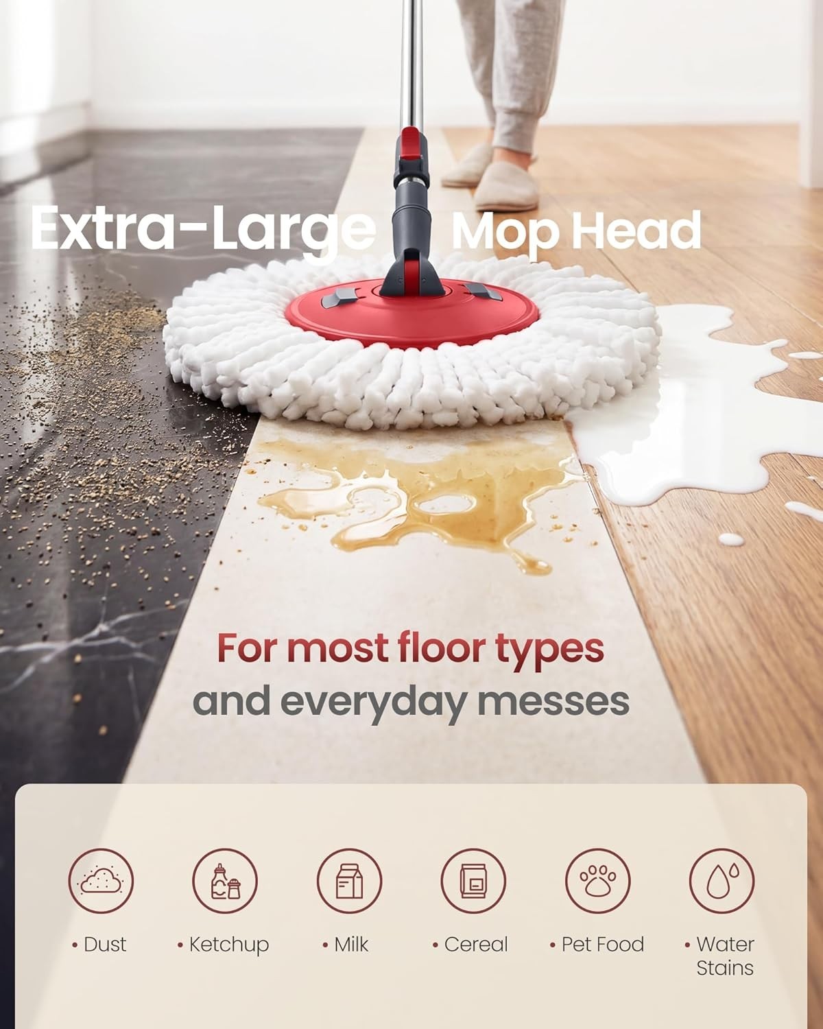 Hurricane Spin Mop Home Cleaning System by BulbHead, Floor Mop with Bucket