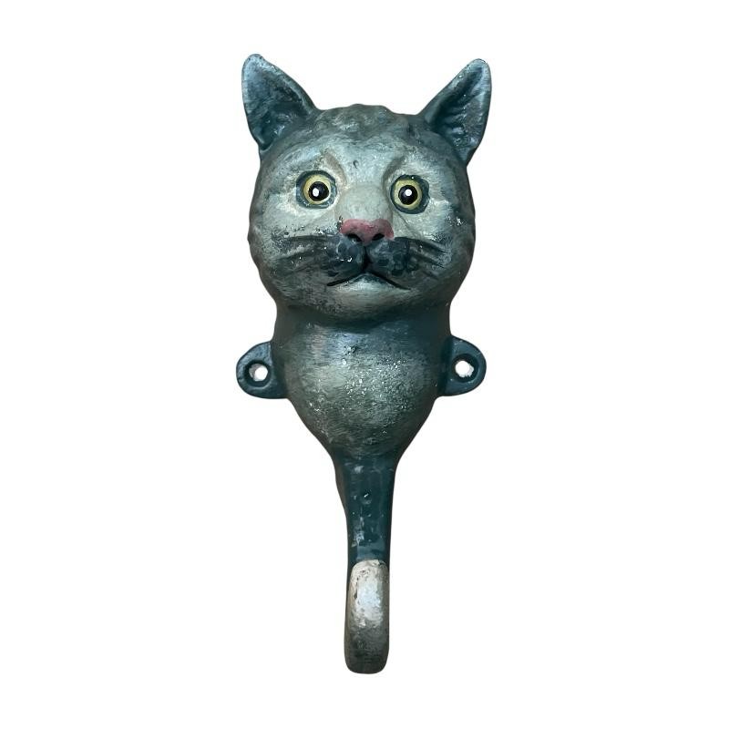 Cast Iron Cat Face Hook 15cm – Home Decor for Coat Keys & Bags