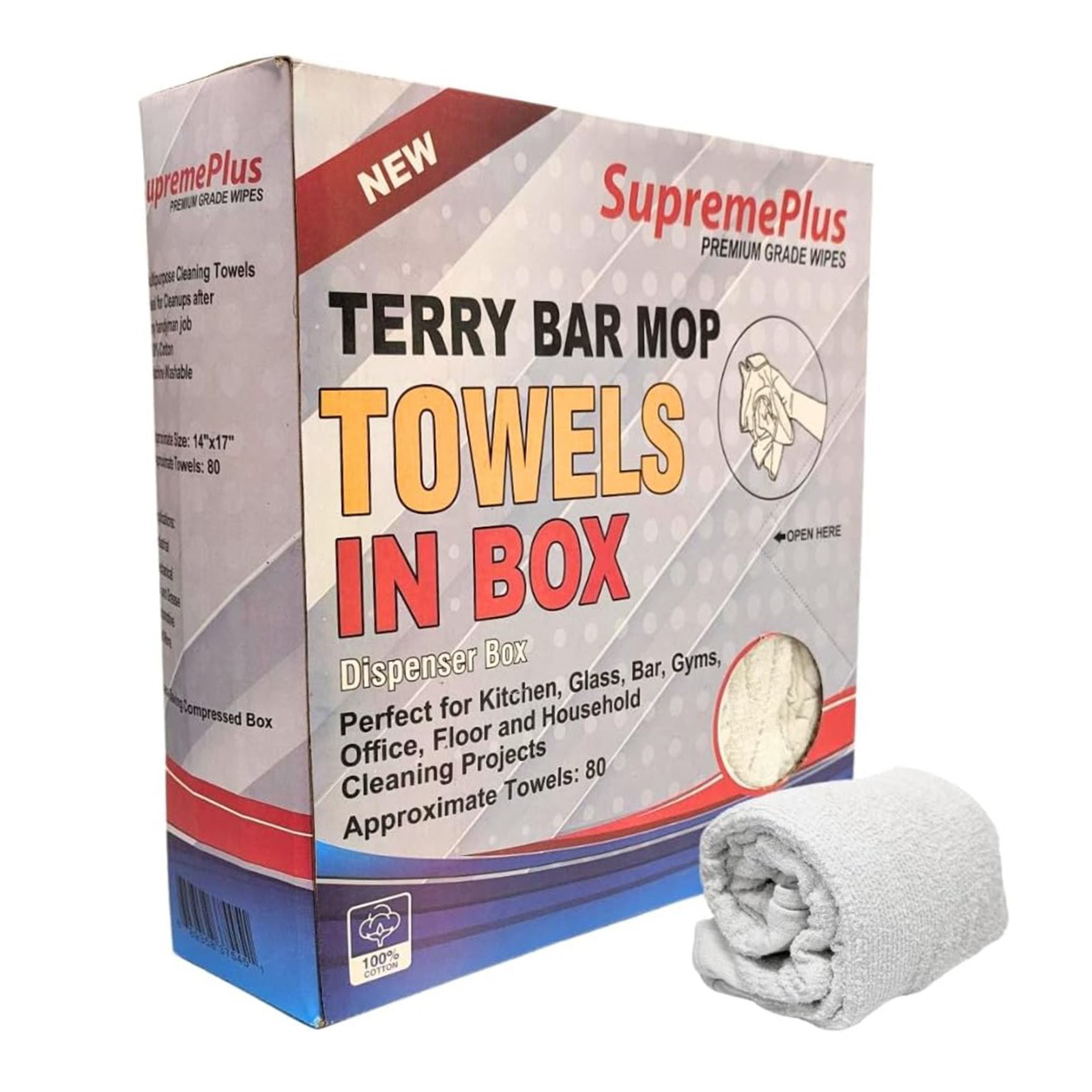 New Terry Bar Mop Towels – Bulk White Rags for Bars & Home – Compressed Boxes