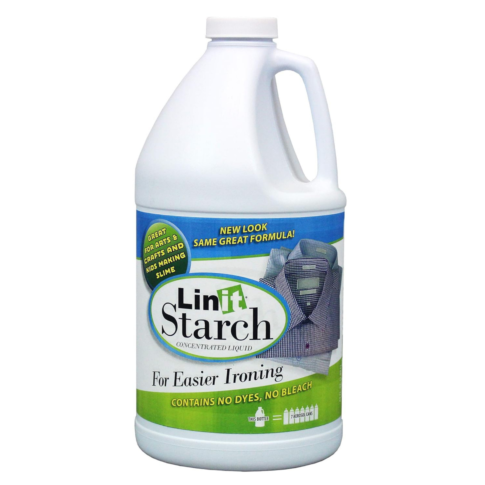 Linit Starch No Dyes No Bleach Concentrated Liquid For Easier Ironing, 64 Fl Oz