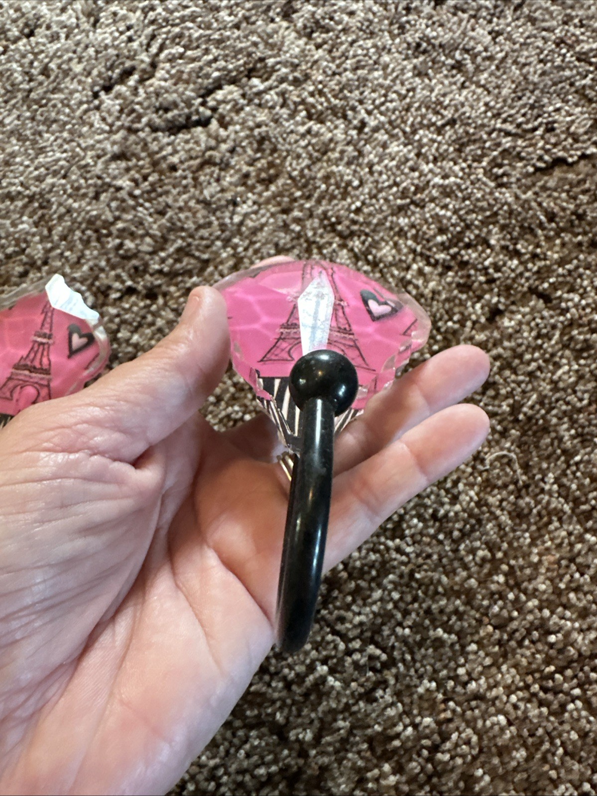 Beautiful And Romantic Paris Theme Pink Wall Hook Set 5.5” H
