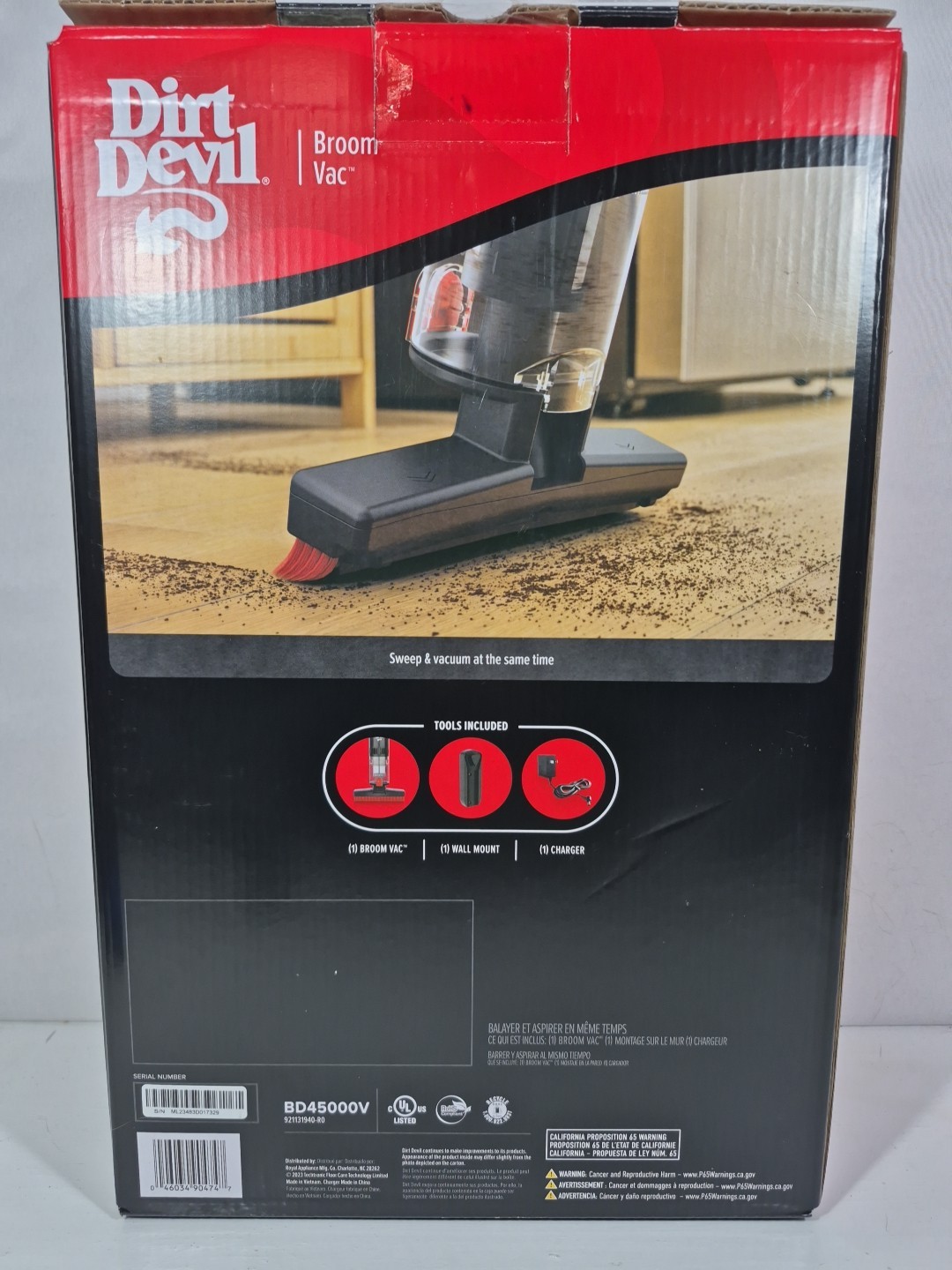 Dirt Devil Sweep & Vacuum Broom Vac – BD45000V – NEW