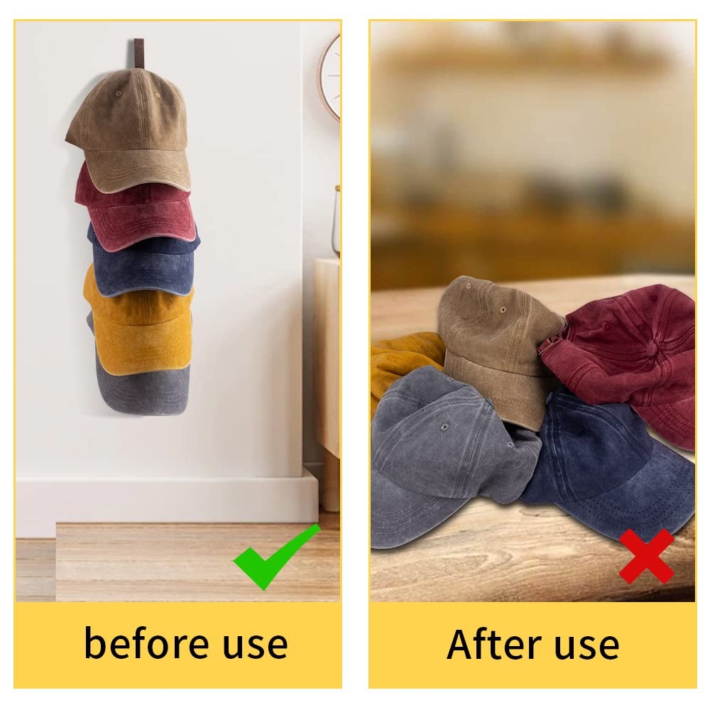 3 Pcs Hat Rack for Baseball Caps, Wall Mounted Wooden Hat Storage Organizer H…