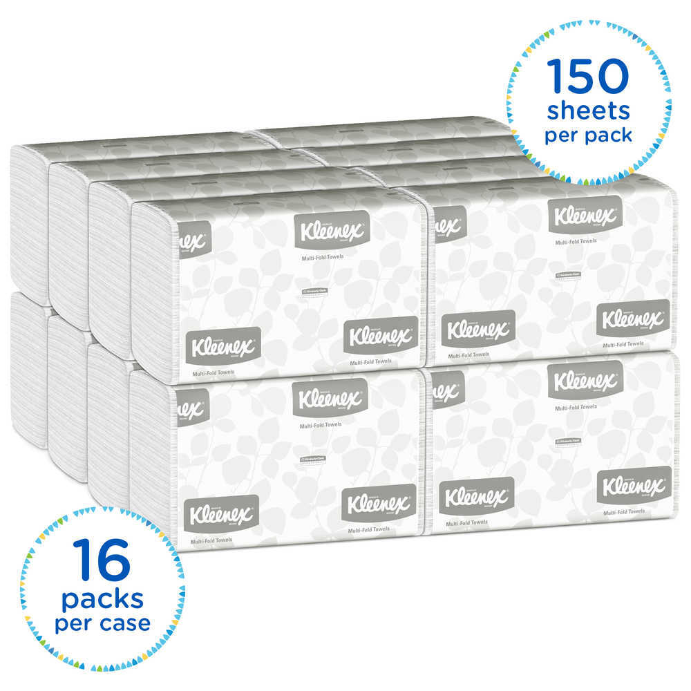 Kleenex Paper Towels Multi-Fold 1-Ply 9.3 X 9.4 Inch Soft Case of 2400
