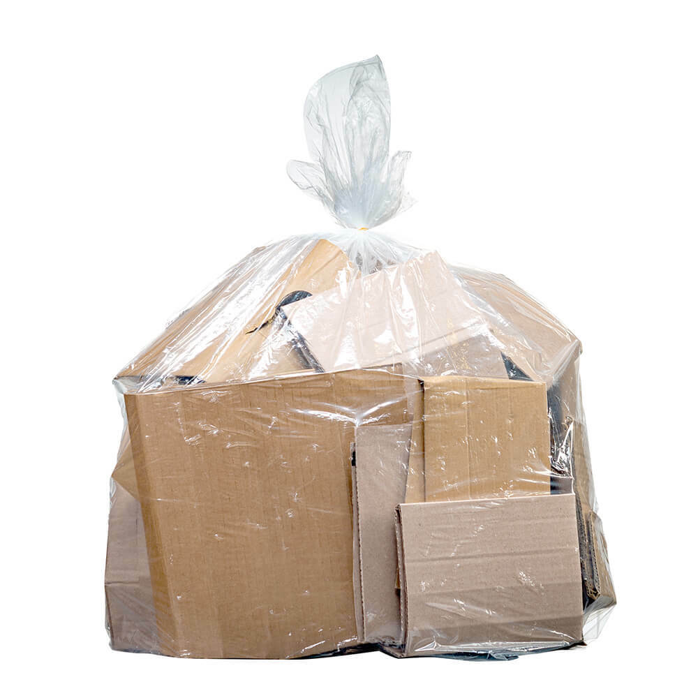 Plasticplace 14 Gallon Recycling Bags, 1.2 Mil, Clear, case of 200 bags
