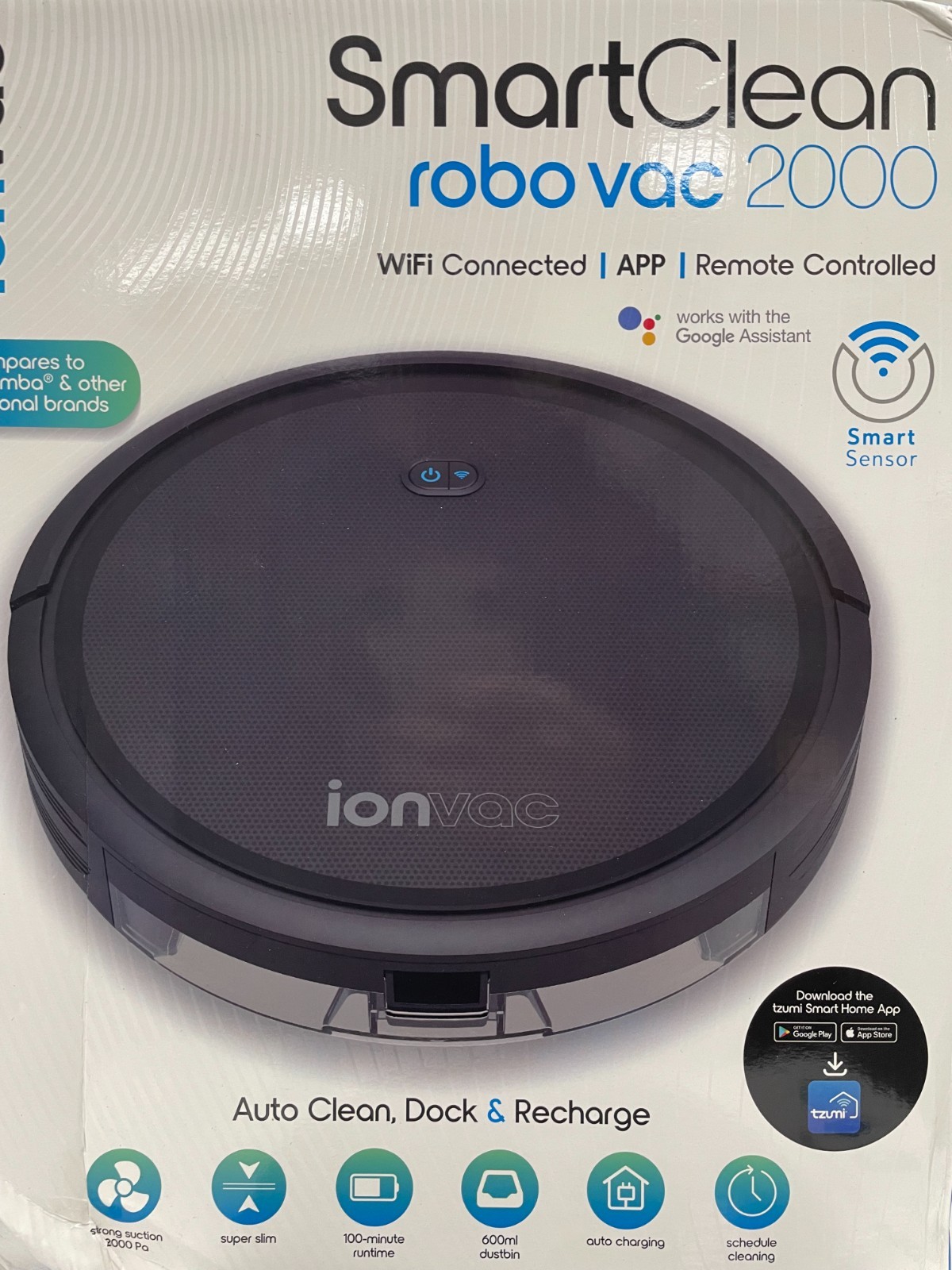 IONVAC SMARTCLEAN ROBOVAC 2000 – BOXES ARE damaged. Products are new