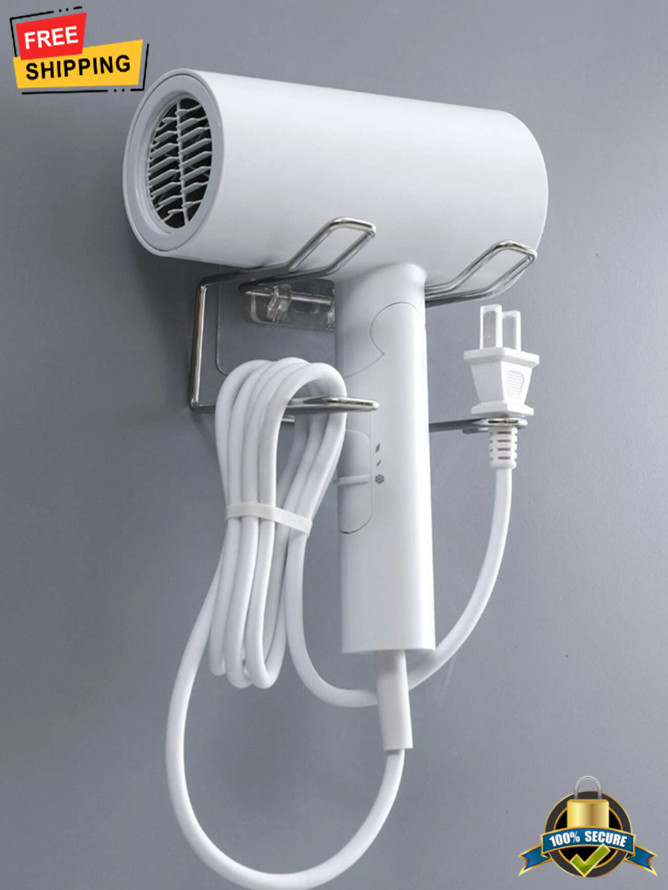 1 pc Stainless Steel Hair Dryer Holder Wall Mounted Storage Rack