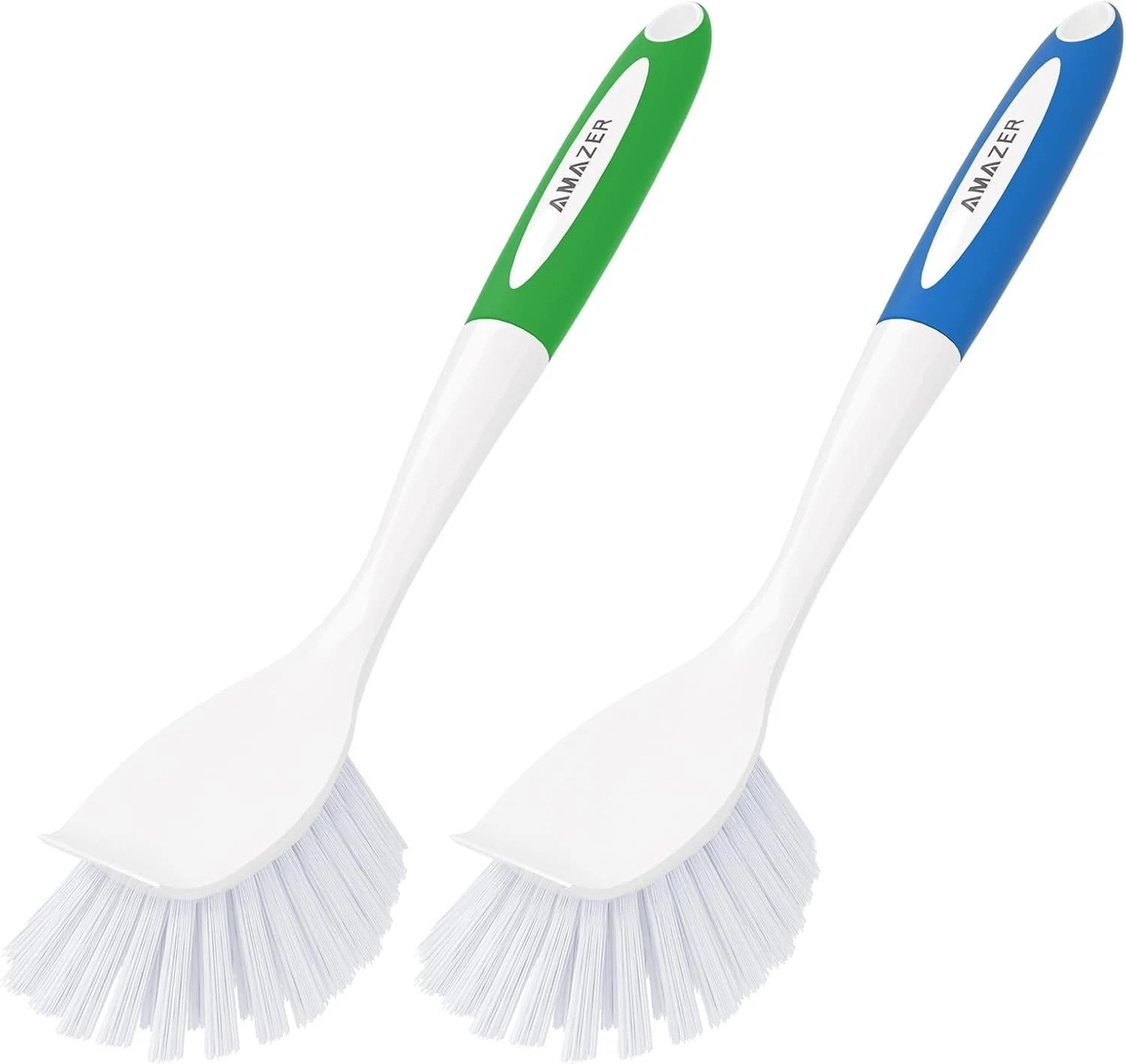 2-Pack Ergonomic Dish Brush Set with Stiff Bristles – Ideal for Kitchen & Bath
