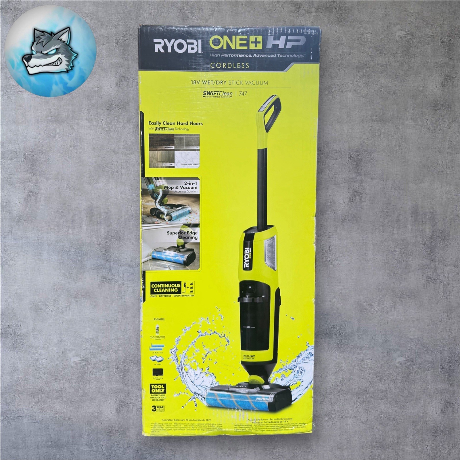 Ryobi ONE+ HP 18V Cordless SWIFTClean Wet/Dry Stick Mop and Vacuum