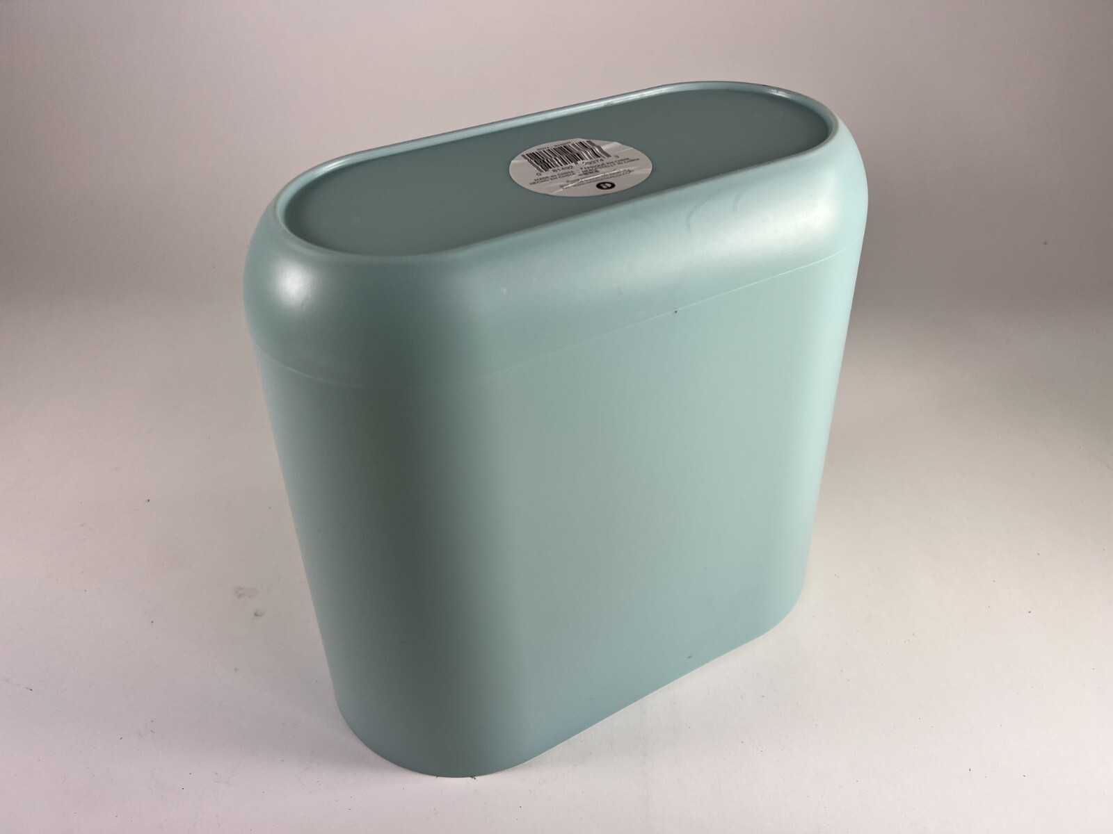 iDesign Cade Oval Slim Trash – Compact Waste Basket – Mint Green Blue