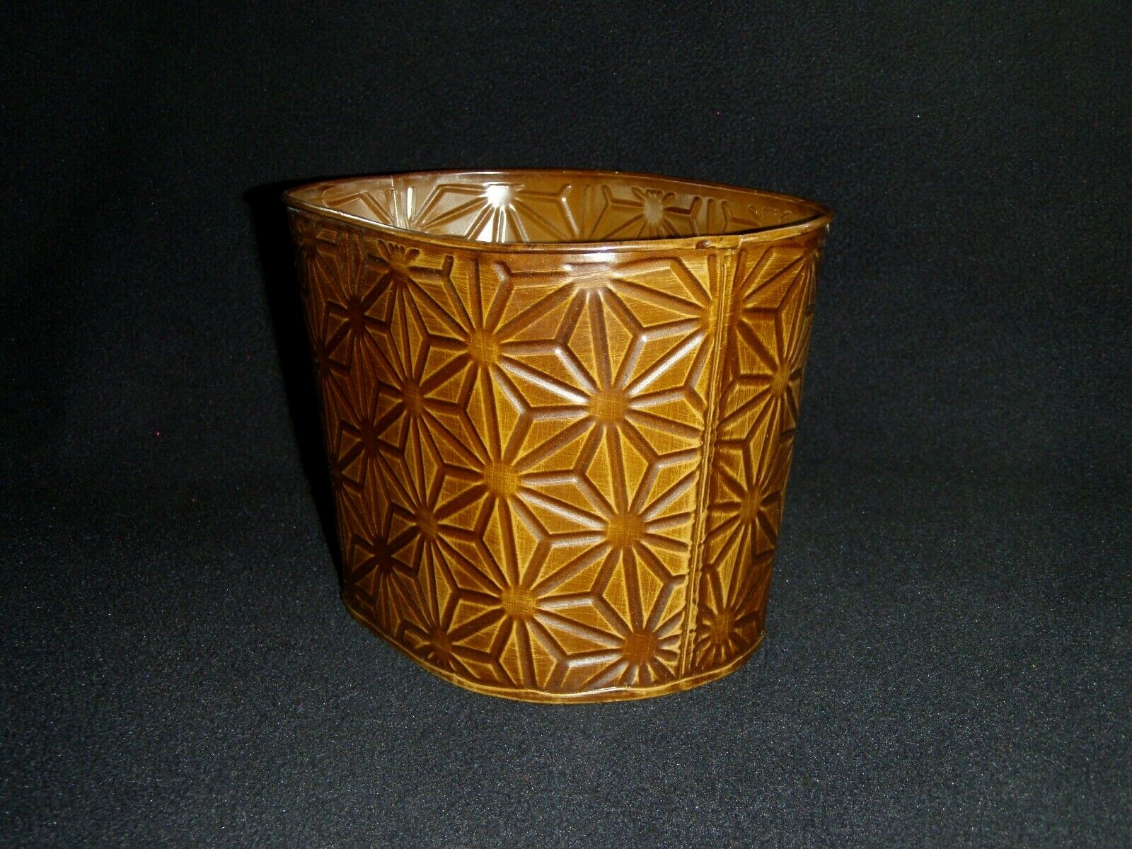 Geometric Flowers – Tin Storage Container, Metal Planter, Wastebasket