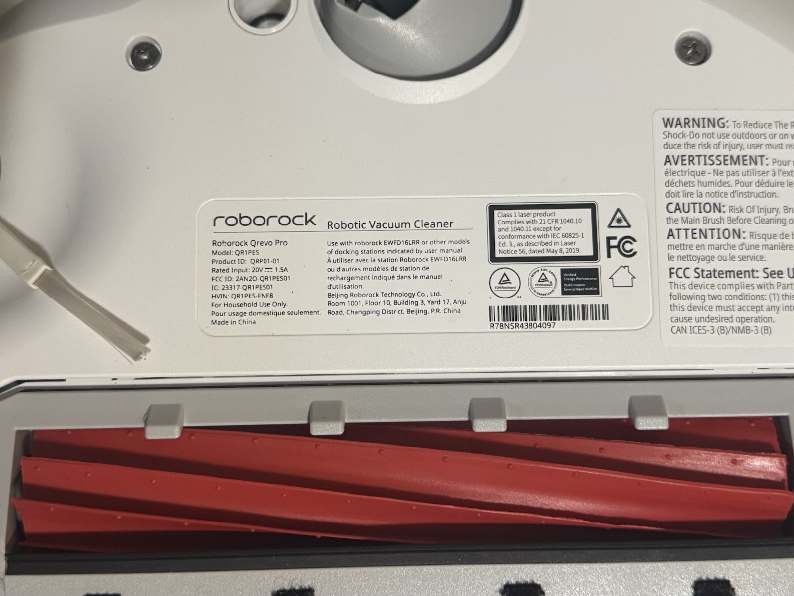 Roborock Q Revo PRO (QR1PES) Robot Only -Used 570hr, Fully operational Excellent