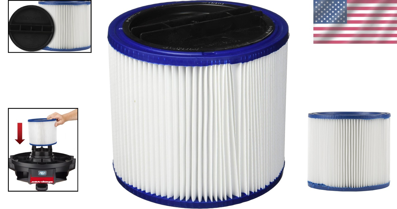 High Efficiency Cartridge Filter for Wet/Dry Vac Models