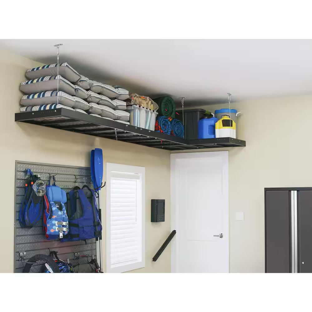 Pro Series 2Ft. X 8Ft. Wall Mounted Steel Shelf 2.0 in Black