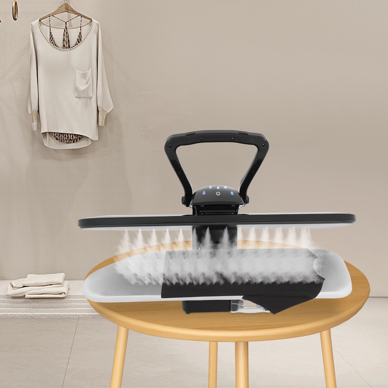 Professional 1600W Steam Press with LCD Display for Easy Clothes Ironing
