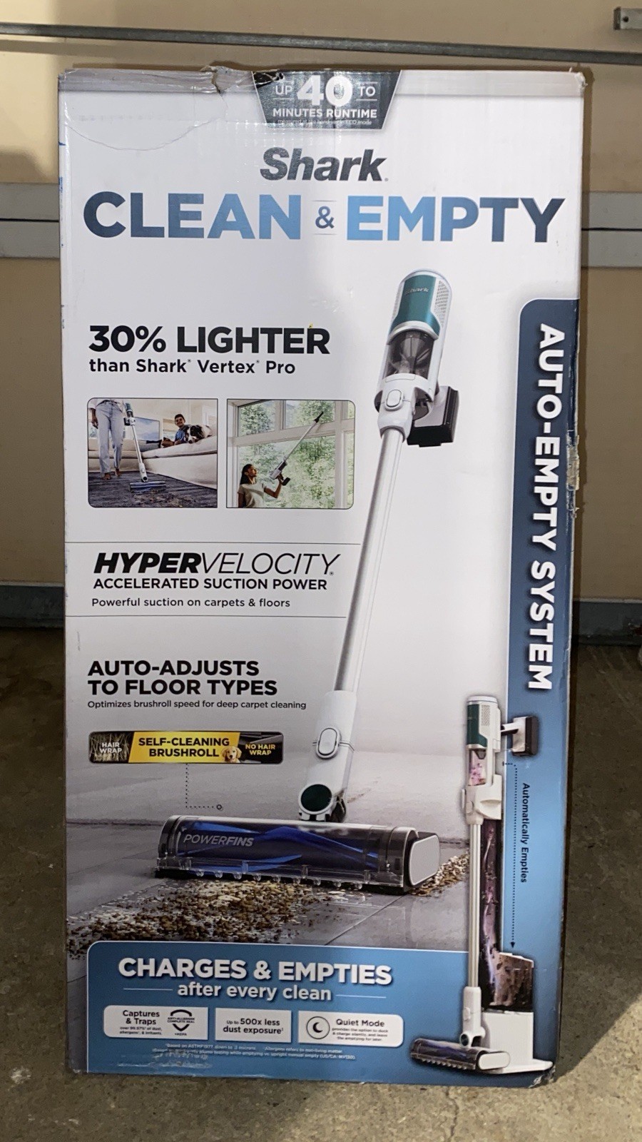 Shark Clean and Empty Bagless Cordless Stick Vacuum & Auto Empty System, NEW