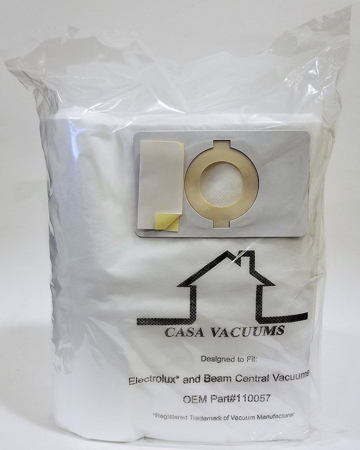 4 Pack of Electrolux Beam Central Vacuum 2 Hole Filter Bags 110057