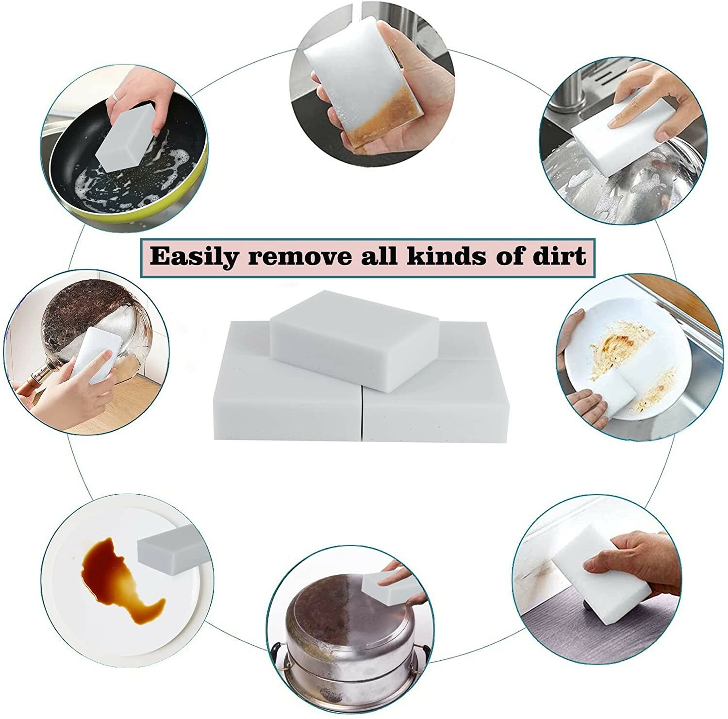 60 Pack Magic Sponge Eraser Cleaning Melamine Multi-functional Foam Cleaner US