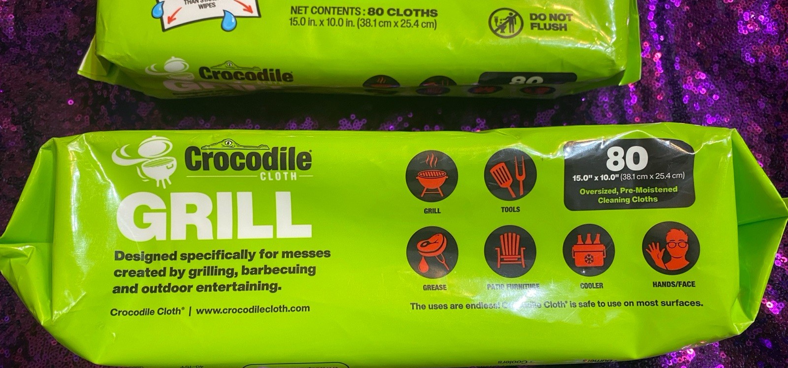 2-Pack Crocodile Cloth Powerscrub Cleaning Wipes 80 15″ X 10″ Dual-Surface Cloth