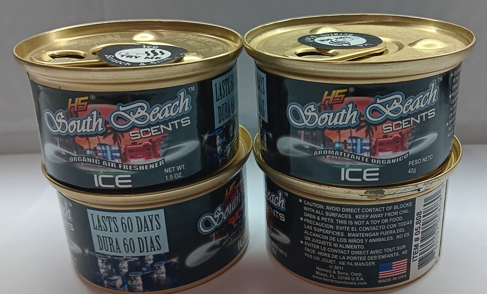 ICE AIR FRESHENER 12 SOUTH BEACH ORGANIC 1.5 OZ CAN CAR HOME OFFICE