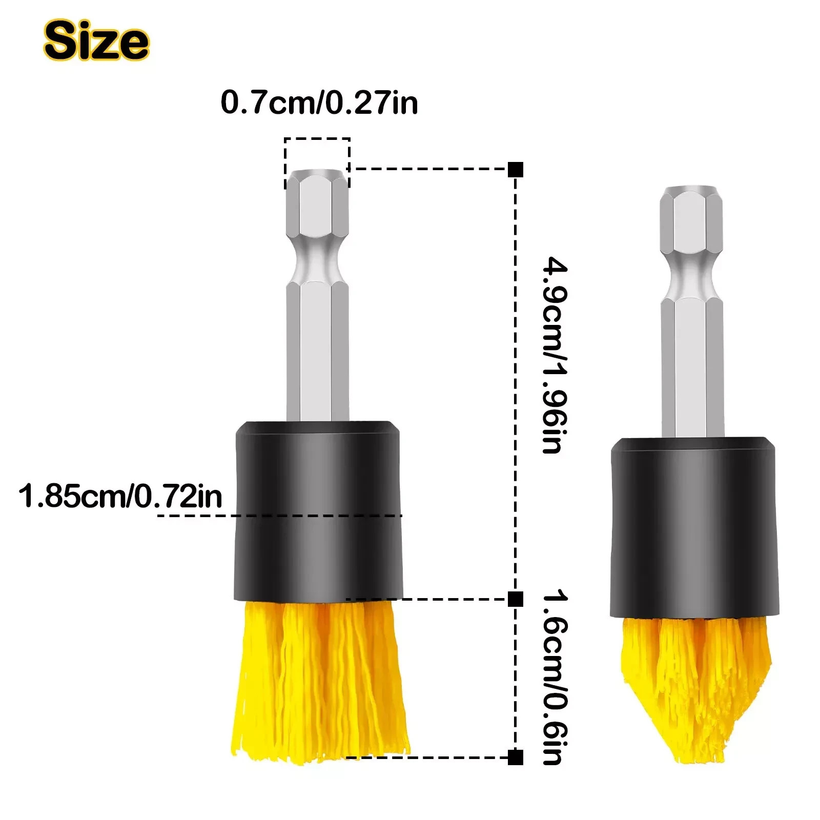 Red 6 Pack Drill Brush Attachment Scrubber Brushes Set Kit with Bit Extension