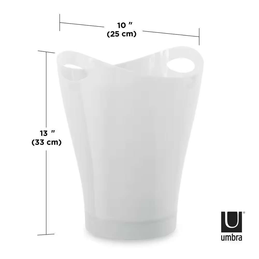 Metallic-White Garbino 2.25G Plastic Trash Can