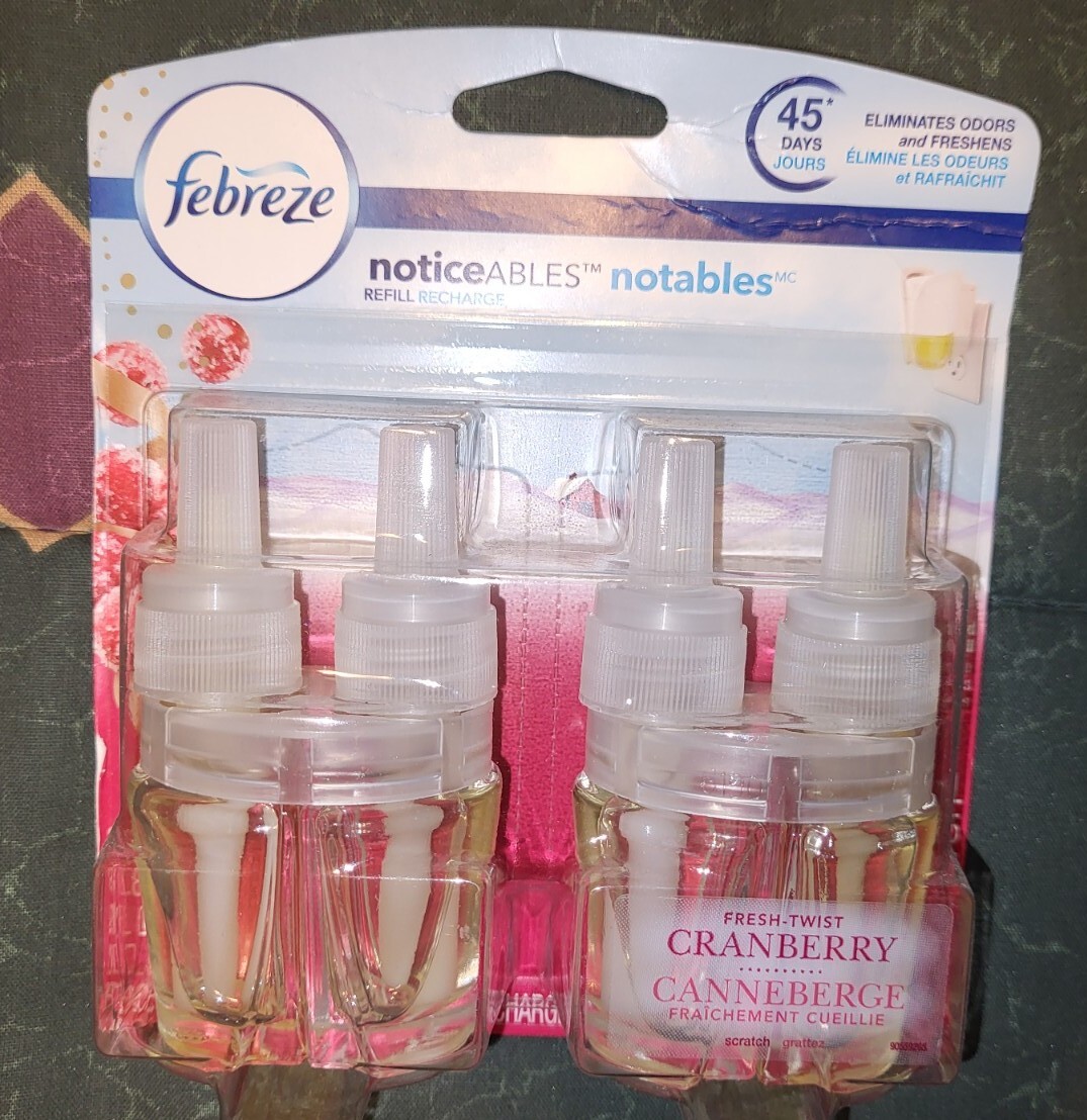 Febreze Noticeables Notables Scented Oil Refill Fresh Twist Cranberry 2 Refills