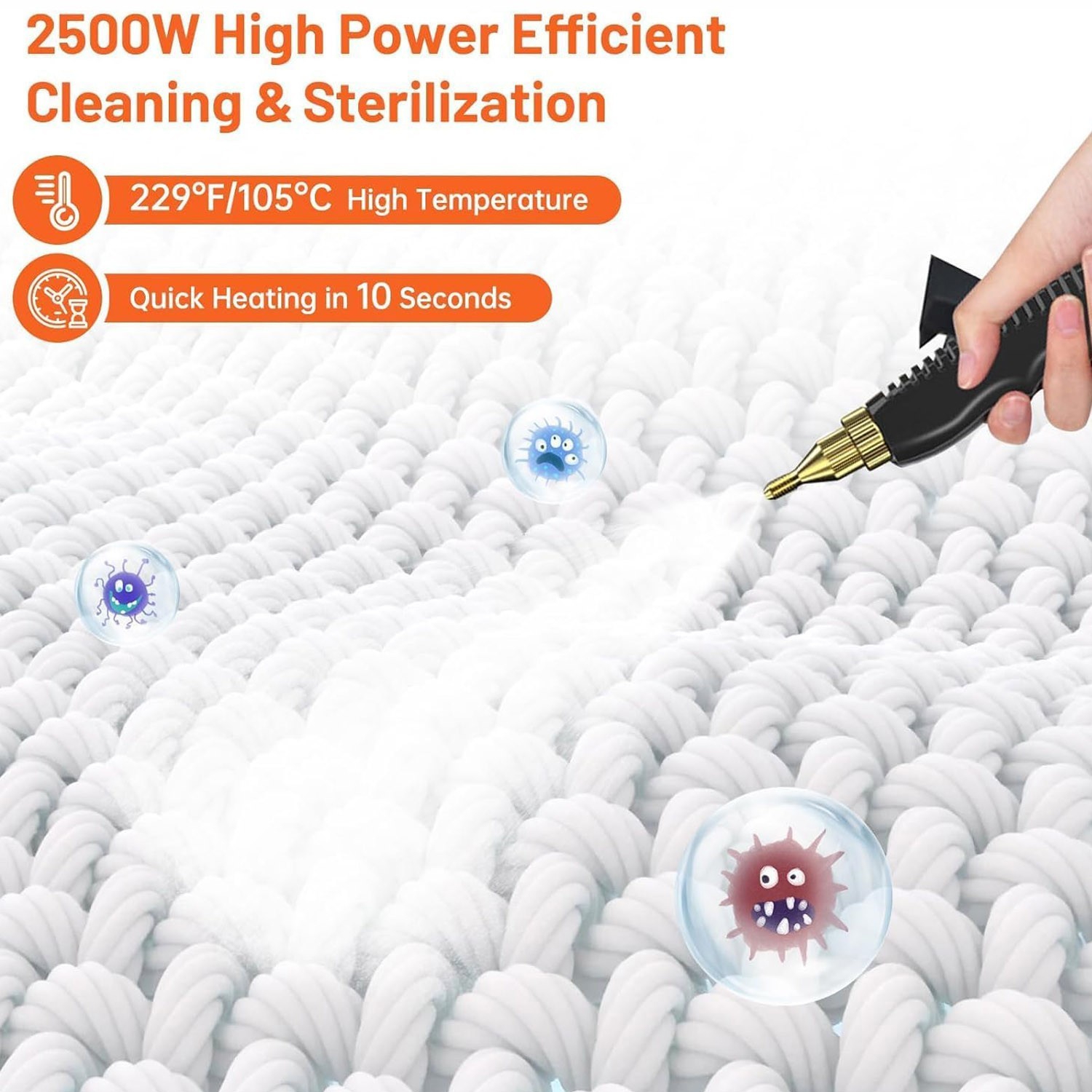 3800W/2500W High-Pressure Steam Cleaner Machine for Household & Car Cleaning