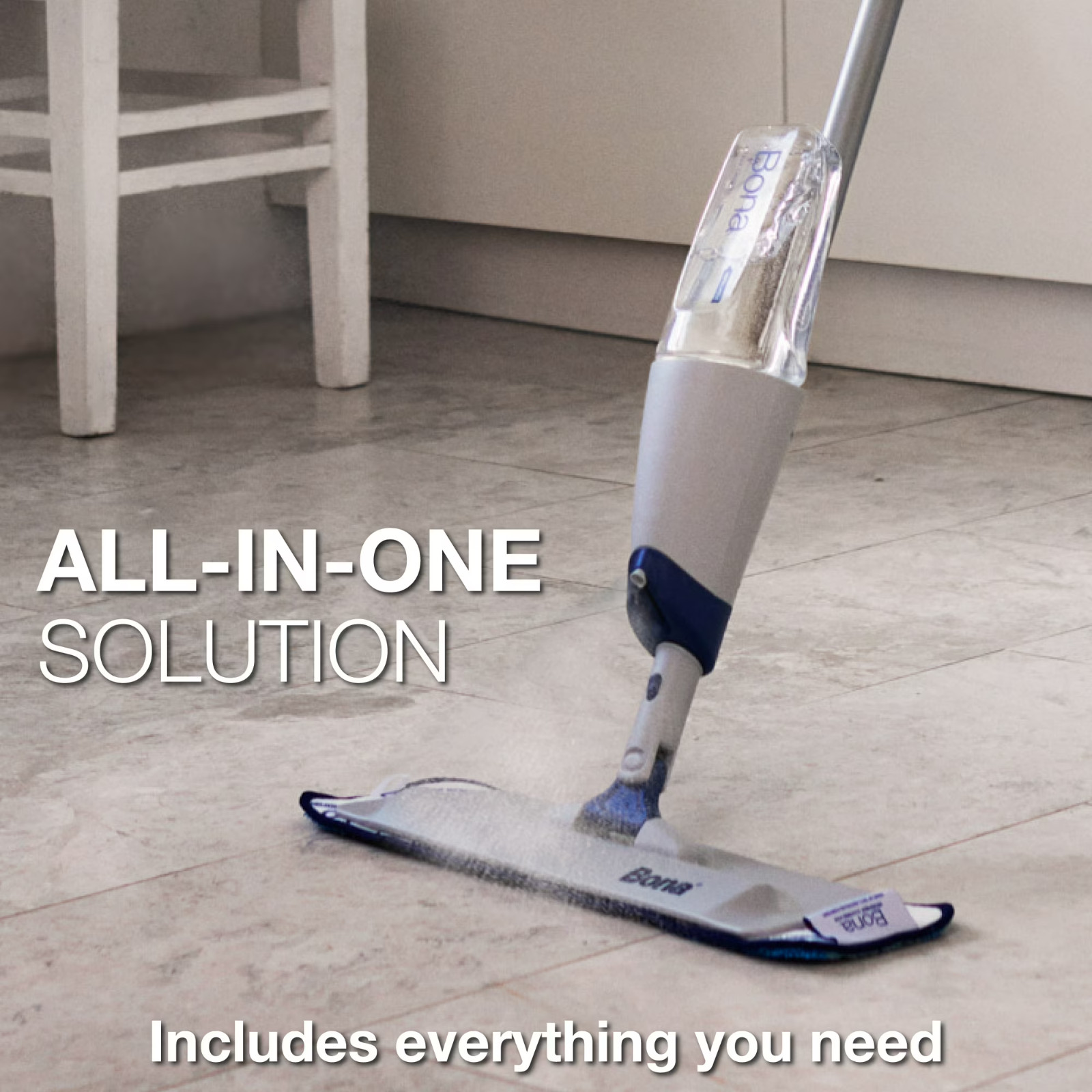 Bona Spray Mop Air Multi-Surface Floor Kit, Microfiber Pad Lemon Mint Solution