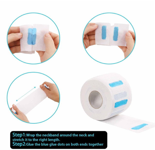10 Rolls Disposable Barber Paper Neck Strips, 1000 Count, 2.6 X 13 Inches..