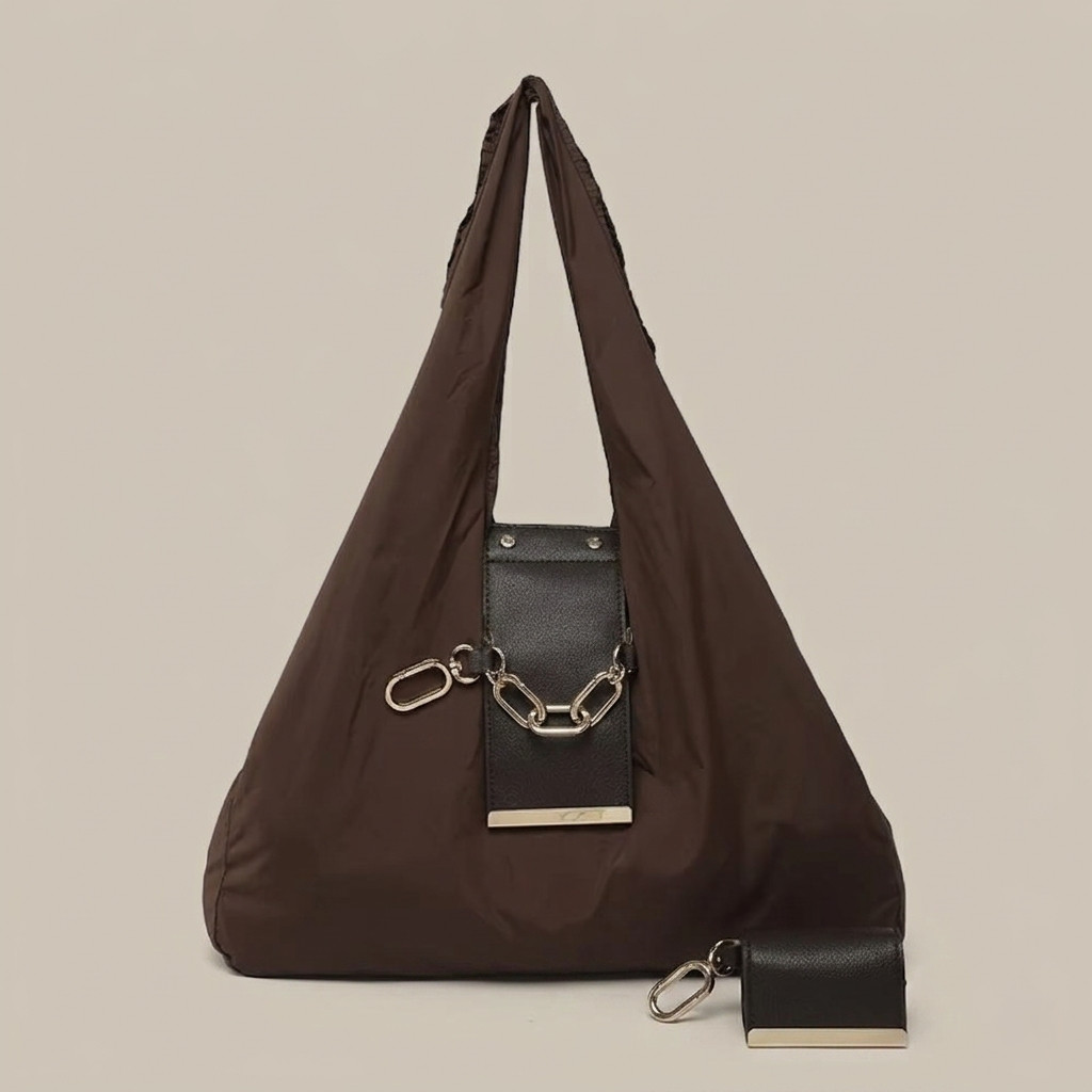 Foldable Nylon Shopping Bag Keychain Reusable Tote Pocket Pod 39x28cm / 15×11″