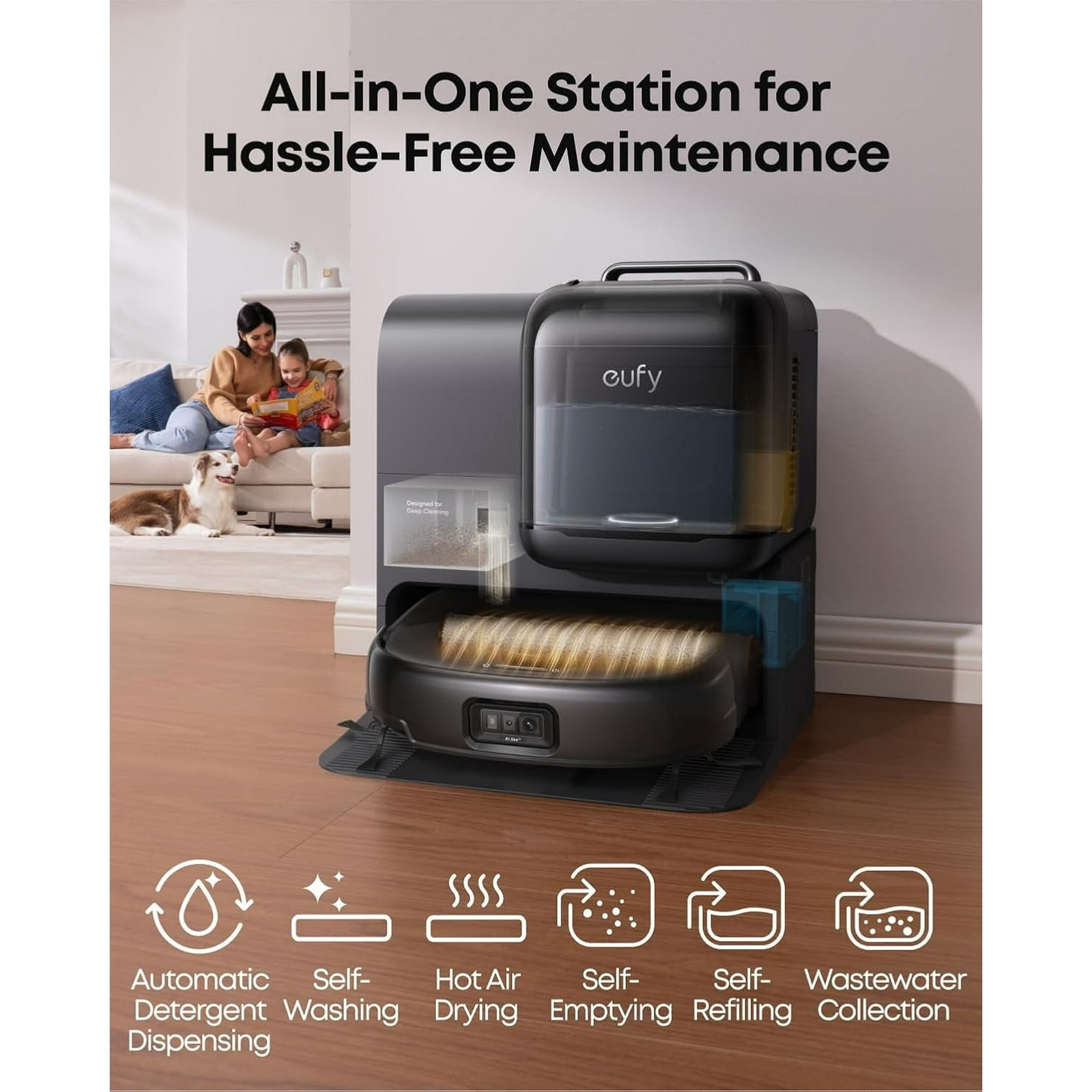 eufy Robot Vacuum and Mop Combo E28, 20,000 Pa Suction- Certified Refurbished