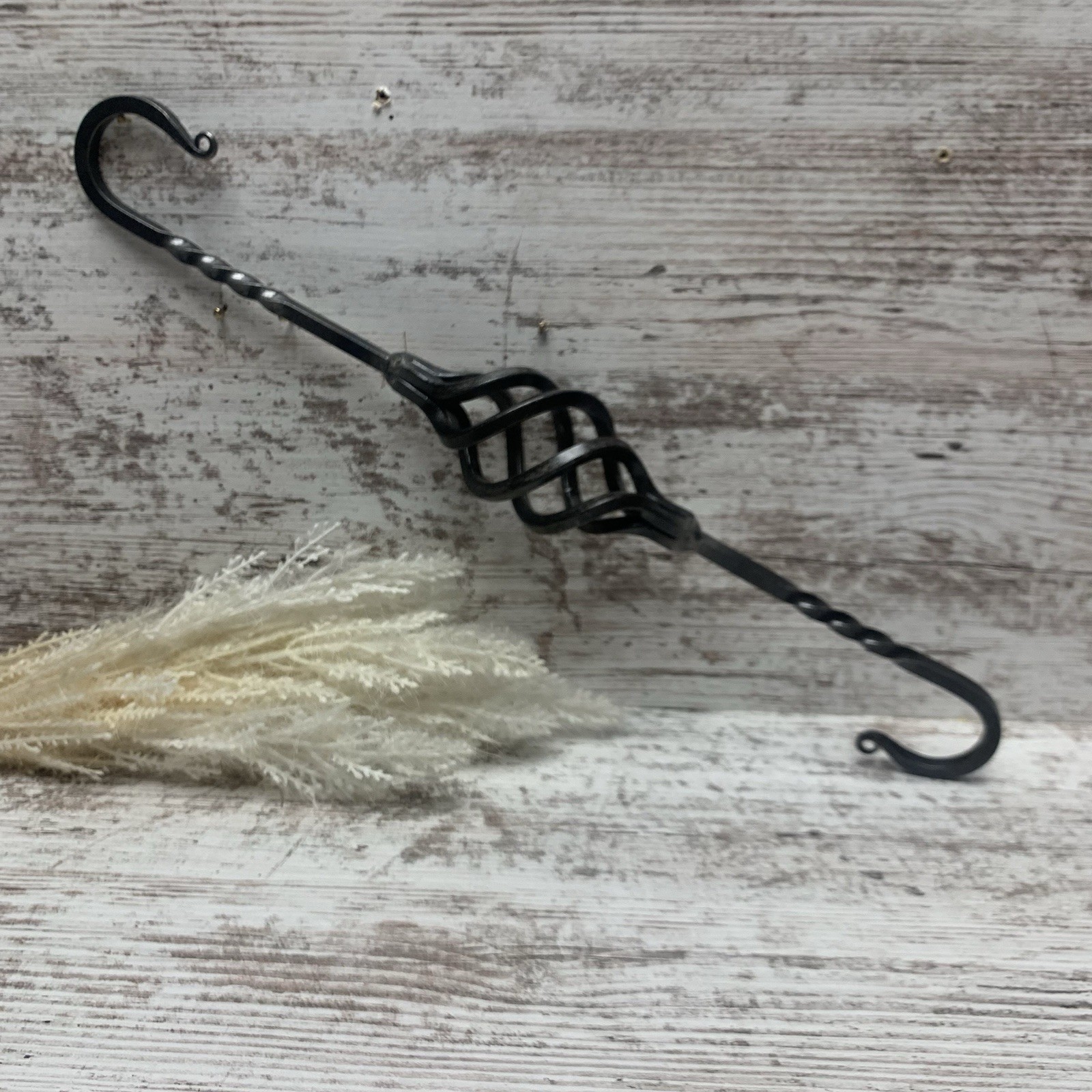 Hand Forged Basket Hook 16 Inch blacksmith twisted s hook