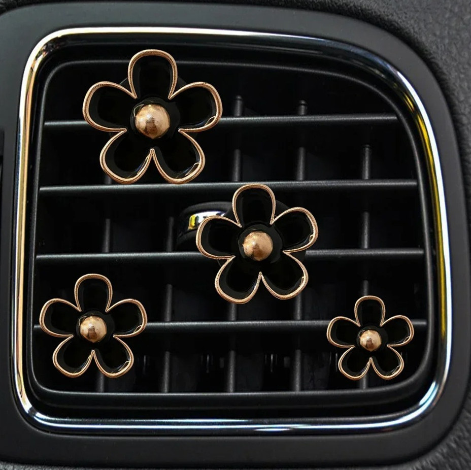 4 pcs Car Vent Perfume Clips Cute Flower Air Freshener Aromatherapy