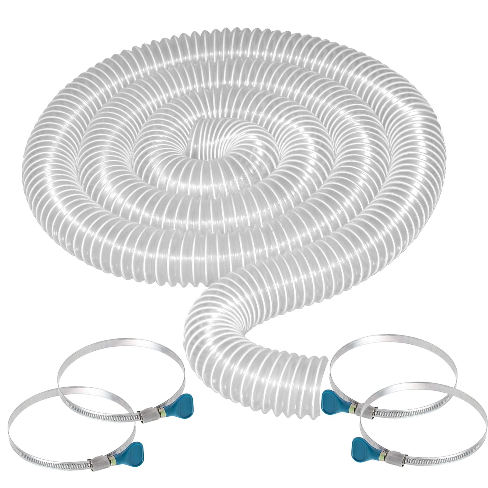 2 1/2″ X 10′ Dust Collection Hose, Puncture Resistant PVC Dust Collection Hose w