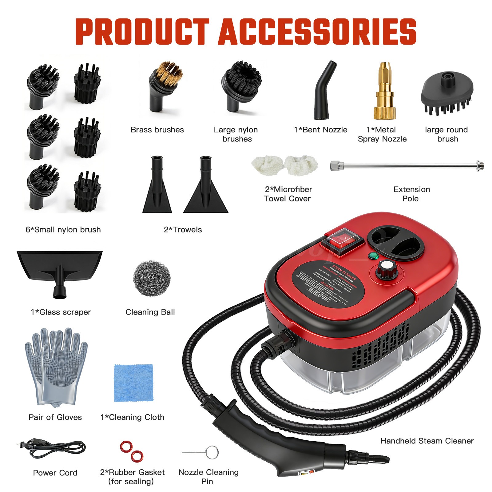 Handheld Steam Cleaner Car Detailing Cleaning Machine Vehicle Auto Washer 2500W