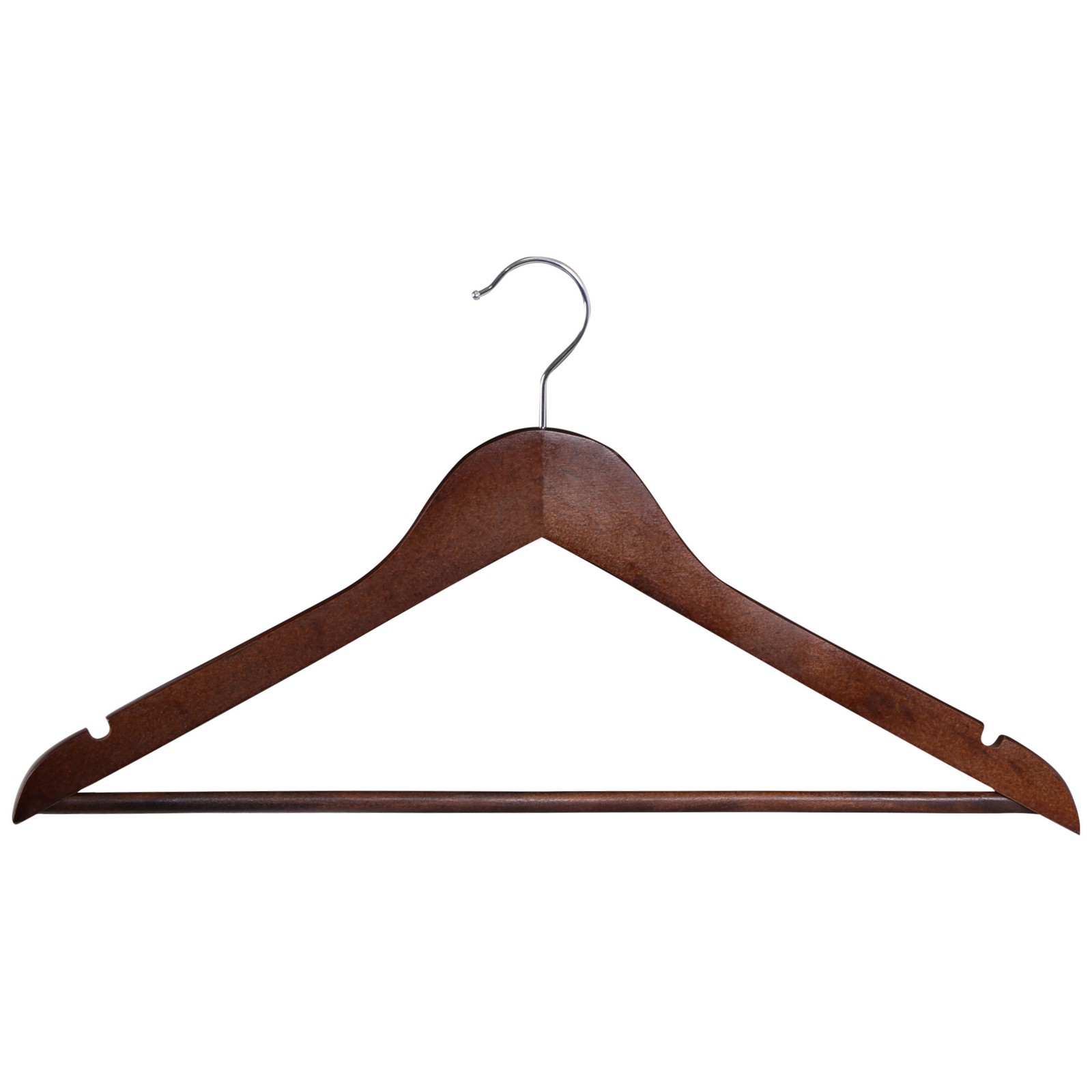 Premium Wooden Hangers 50 Pack Non-Slip Coat Clothes Hangers w/Swivel Hook Brown