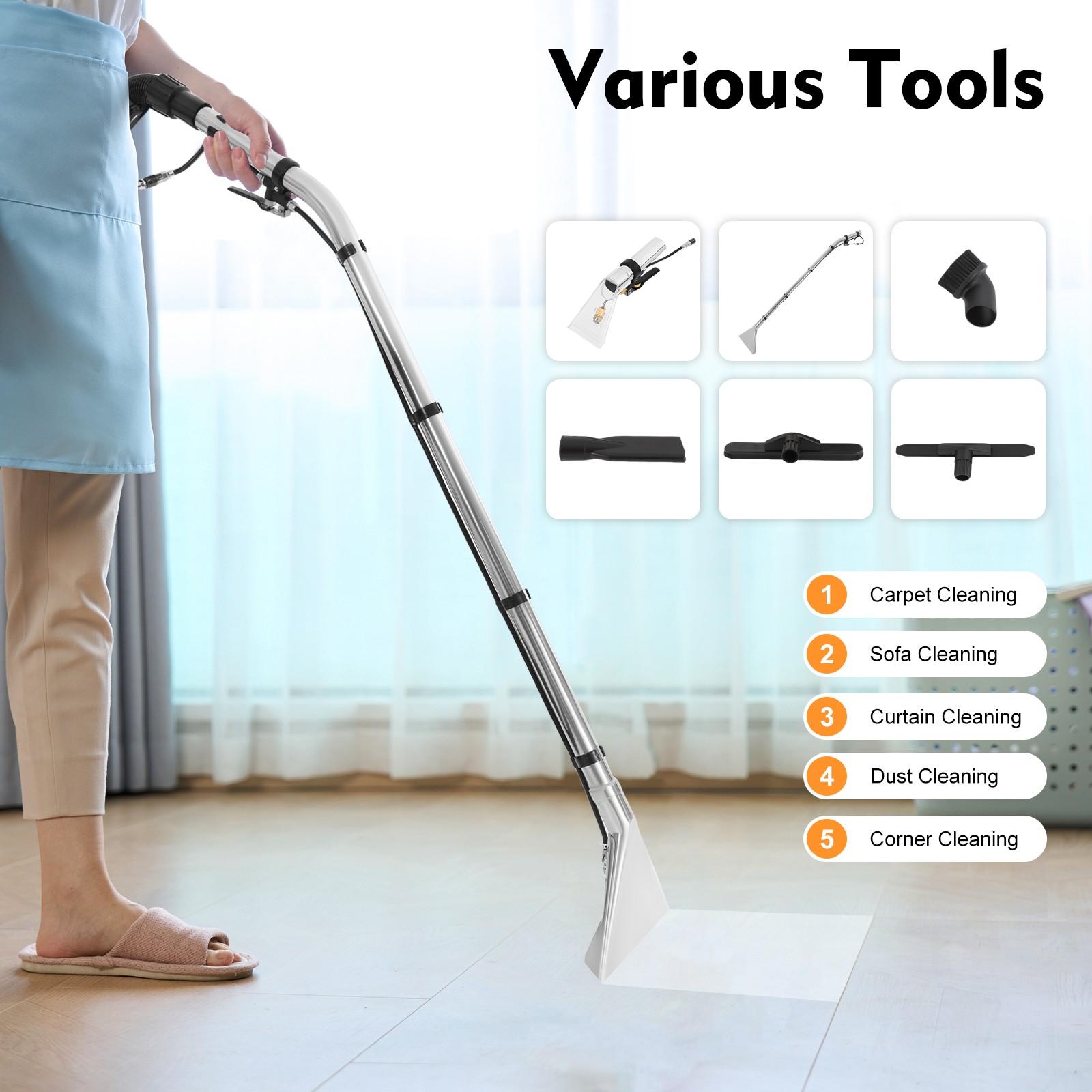 40L 3in1 Commercial Carpet Cleaning Machine, Vacuum Cleaner Extractor