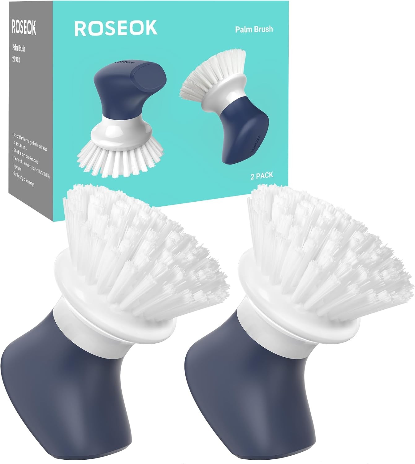 Dish Scrub Brush, Palm Brush, Kitchen Brush, Nylon Bristles | Self-Standing Dish