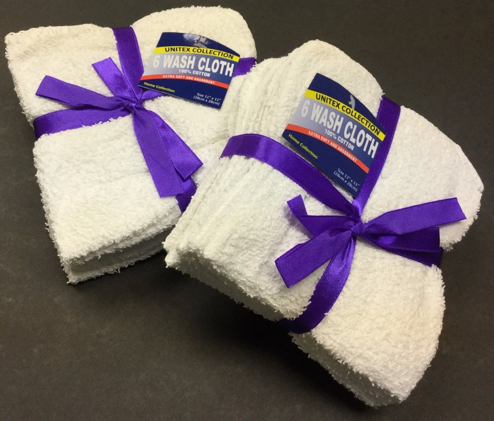 72 -Piece / 6 Dozens 100% Cotton Washcloth Face Towels Size 11″ X 11″ in White