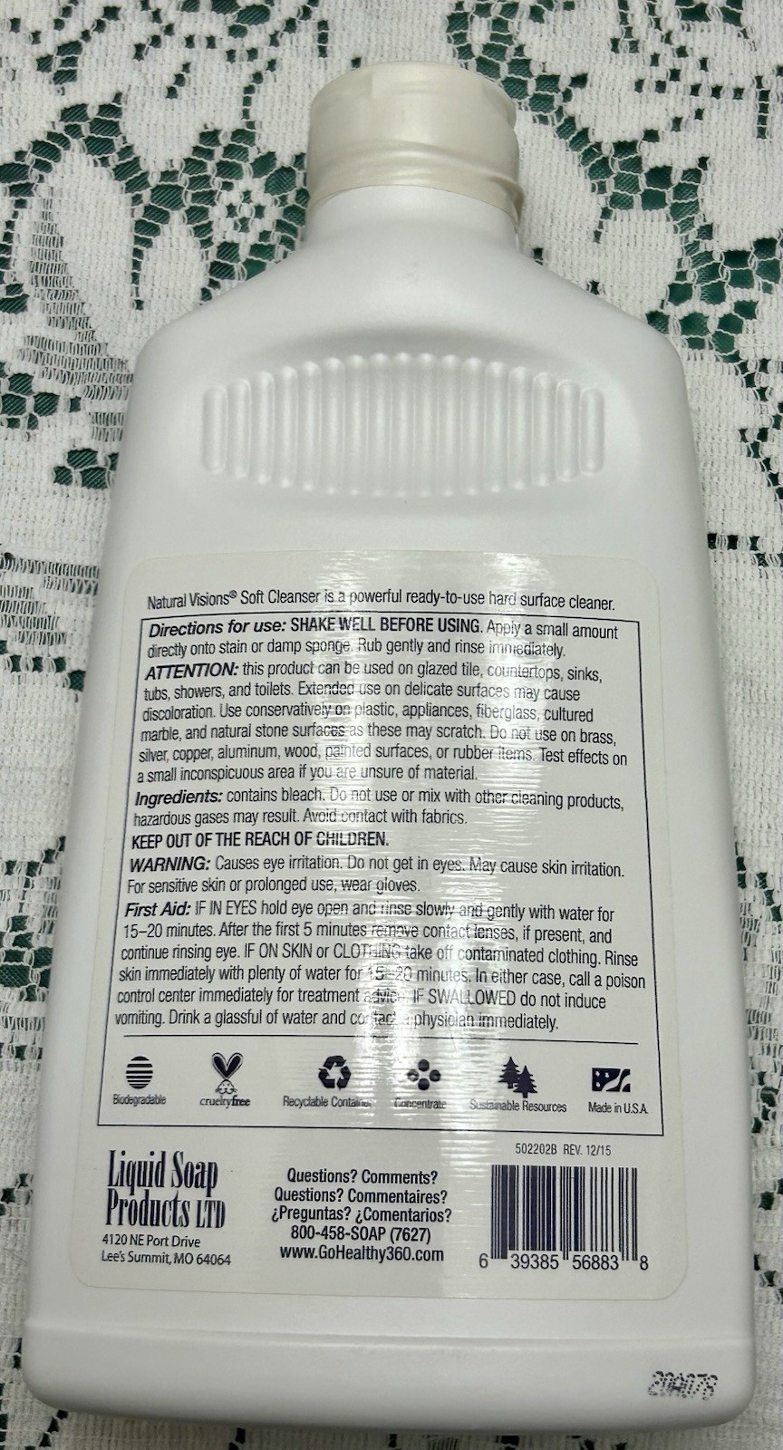 Natural Visions Cleanser Lot 2 Soft Cleanser, 1 Multipurpose Cleaner & Bottle