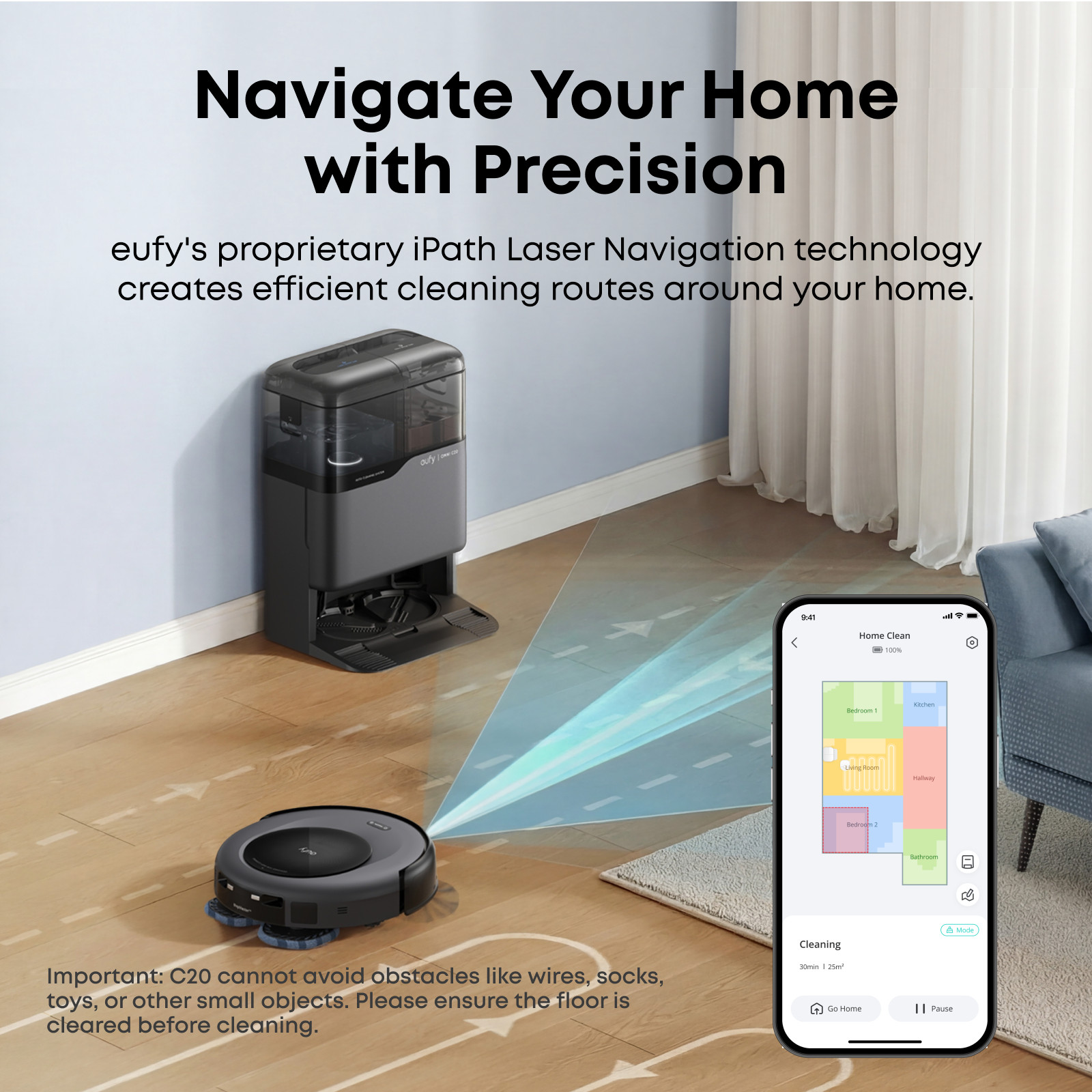 eufy Robot Vacuum Omni C20, Robot Vacuum and Mop ((Renewed Acceptable)