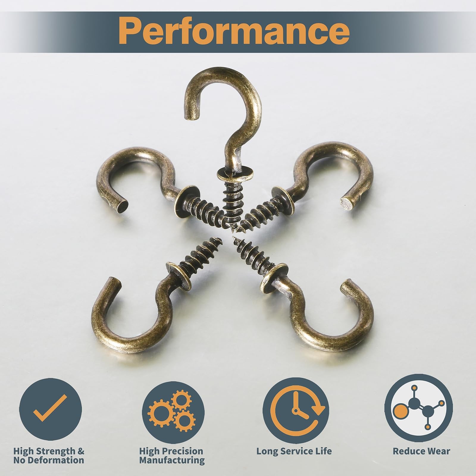 Bronze Nickel Plated Metal Cup Hooks 1/2 Inch Ceiling Screw In 100 PCS