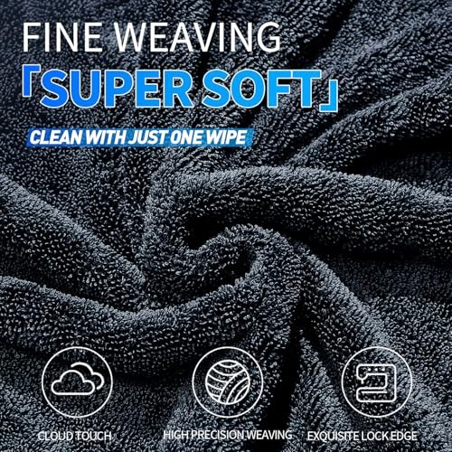 2-Pack 1200 GSM Microfiber Car Drying Towels 24″ x 36″ Gray-Green