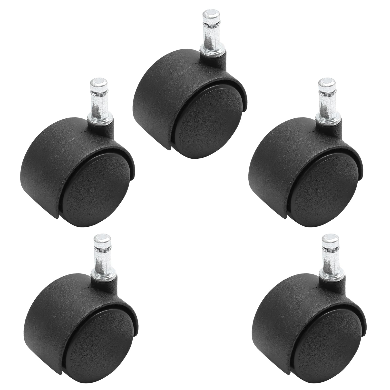 1.5 Inch Swivel Caster Wheels, M8 Circlip Stem, 5pcs