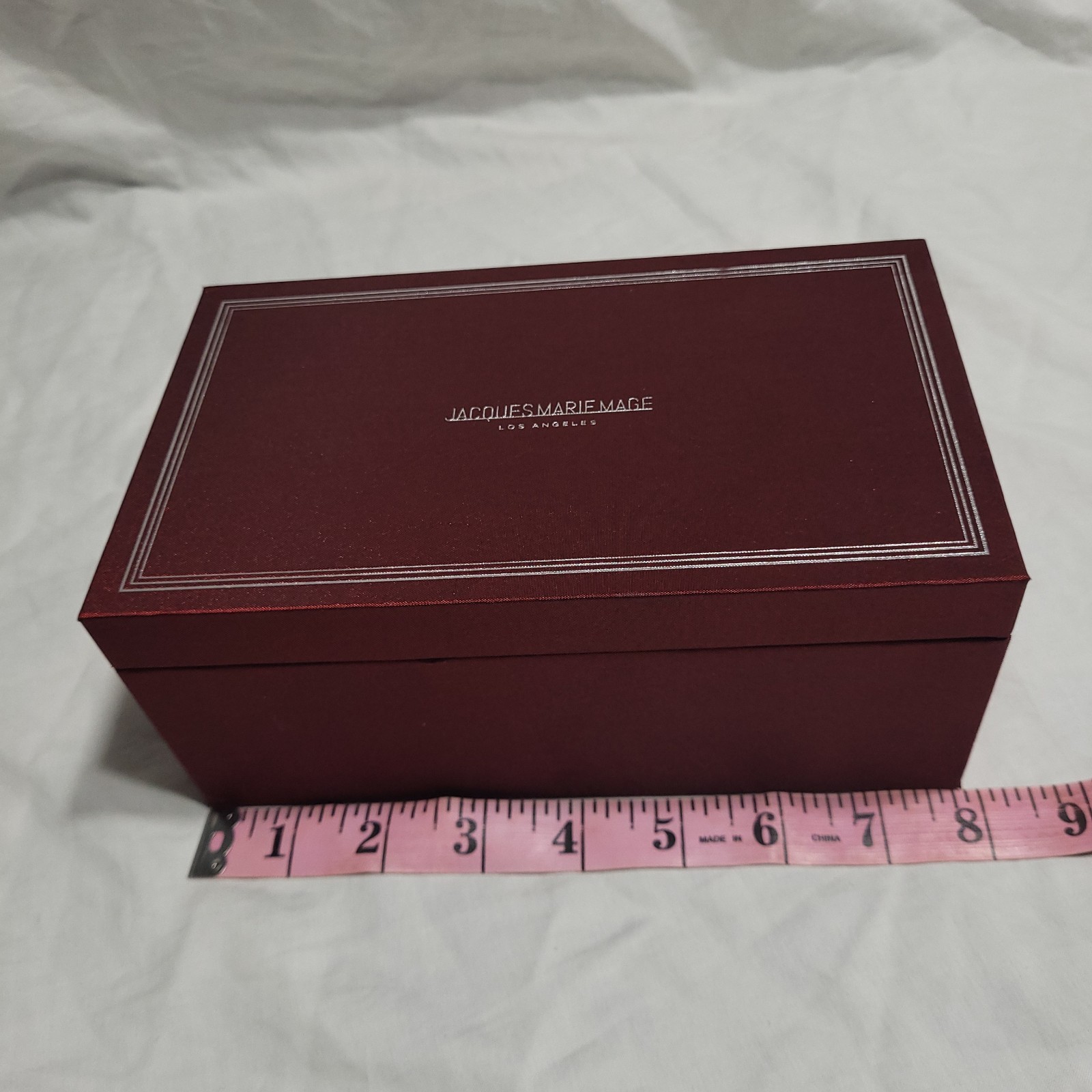 Jacques Marie Mage Gift Box Hard Case Glasses Red Silver Logo 7.75 x 4.5 in